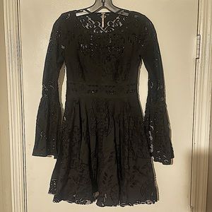 Free People Black Eyelet Dress